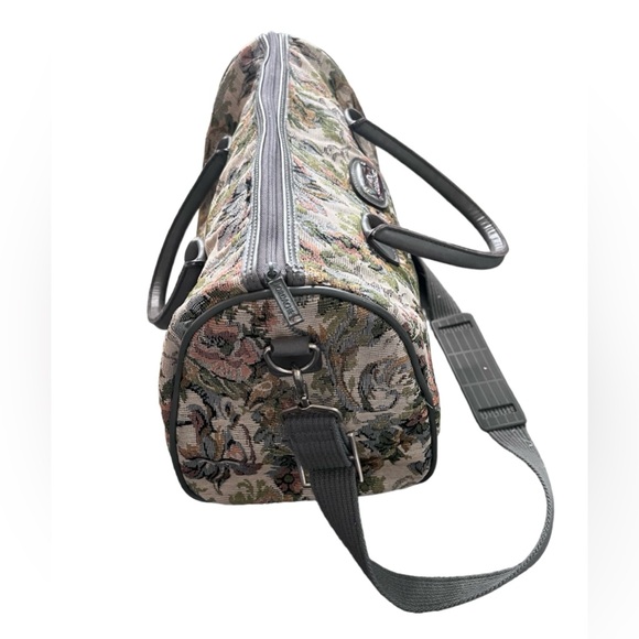 Jordache 1980s Jordache Floral Tapestry Shoulder Weekender Tote, - Picture 3 of 4